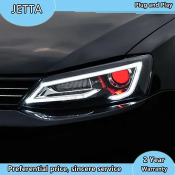 Avto Slog LED žarometi za VW Jetta 2012-2017 za Jetta glavo svetilka LED DRL Objektiv Dvojnim Snopom, H7 HID Xenon bi xenon objektiv