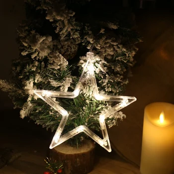 LED Okno Dekor Niz Svetlobe Žarnice z Bedak Kavljem Upravlja Božično Drevo Viseči Okras Pravljice Luči Za Festival D30