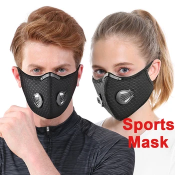 Šport Kolesarjenje Masko Z 10pcs Filtri Anti-prah PM 2.5 oglje Dihalni Ventil, ki Teče za Večkratno uporabo Maske stroj