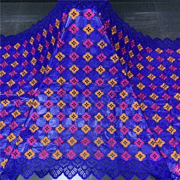 Afriške bazin riche tkanine z brode Najnovejše modne vezenje bazin čipke tkanine z neto čipke 5 metrov KL081405