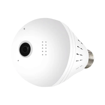 LED Luči 960P Wifi Kamera Smart 360 degreePanoramic Home Security WiFi CCTV dvosmerni o Fisheye Fotoaparat Žarnica