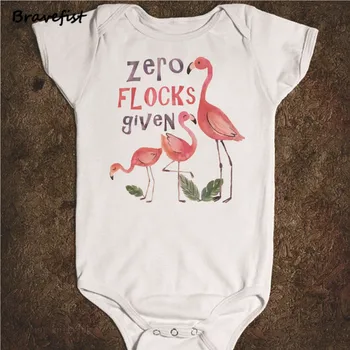 Flamingo Baby Bodysuits Bombaž Risanka Nič Jate, Glede Novorojenčka Jumpsuits Kratkimi Rokavi Za Malčke Obleke Krog Vratu Srčkan Onesie