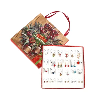 Božični adventni odštevanje koledar 24 dni diy zapestnico, ogrlico earing nakit torbici box set za dekleta, otroci darila božič
