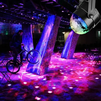 Zvok Vključen Obračanje Disco Krogla DJ Party Luči 3W 3LED RGB LED Fazi Luči Doma Božič Poročno Dekoracijo Zvoka, Luči
