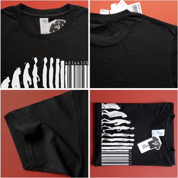 Človeški Razvoj T Srajce Banksy Človeštvo Opica črtne kode Kapitalizma Anarhijo Tee Shirt 16 Barv Bombaža T-srajce Unisex Vrhovi Tees