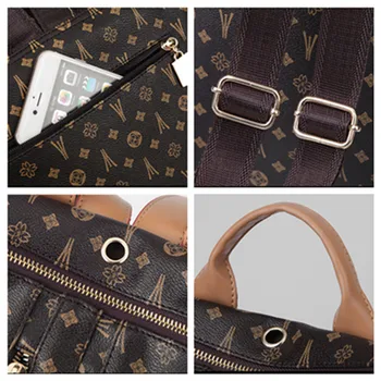 Retro ženske luksuzne blagovne znamke design nahrbtnik potovanja monogram črko, anti-theft vrečko, velike zmogljivosti, dekliška šolska torba z dopisom prin