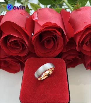 Rose Zlato Poroko Band Ring Volfram Obroč Moški Ženske Band 6 mm, 8 MM je na Voljo