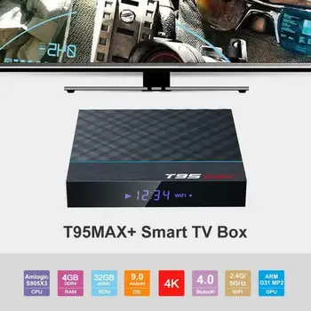 Novo T95 MAX Plus + Pametna Android 9.0 TV BOX Amlogic S905X3 4G 32GB RAM Wifi Smart TV Box Set Top Box Vroče Youtube