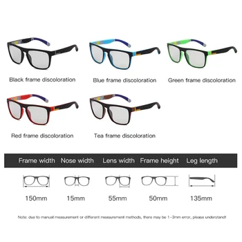 Moški Photochromic Polarizirana sončna Očala Spremenite Barvo Vožnjo sončna Očala Moški Klasičnih Kvadratnih Razbarvanje Očala UV400 Oculos