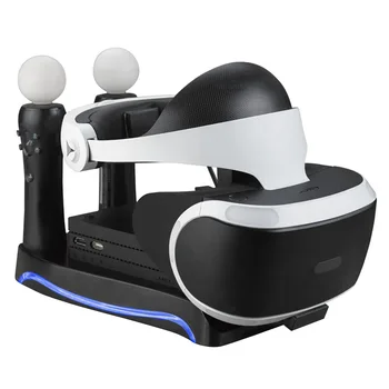 Za Sony Playstation PS4 VR Polnjenje Dock 2. 4-v-1 Multi-Funkcionalna Znanja Držalo Za PS3 MOVE PS4 Ročaj Konzolo, Polnilec