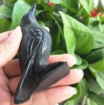 Kristali Živali Naravnih obsidian kristalno ptica Corvus črni obsidian Quartz vrana Zdravljenje Darilo