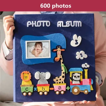 PD5 6 palčni foto album 600 strani fotografije, tip otrok družinski album ustvarjalne počutil prilepite risanka kritje dojenček raste album