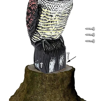 Ponaredek Sova Vabo Kip 360 Zavrtite Glavo Strašljivo Realne Zvoke Vrt Strašilo za Prestrašiti Ptic Stran Vrt, Dvorišče Prostem Dekoracijo