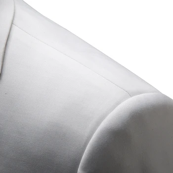 KUSON Bele Moške Obleke za Poroko, Maturantski ples Ženina Tuxedos Formalno Barva Moških Obleko 3Pcs Nastavite Moški Kostum 2018 (Blazer+Hlače+Telovnik)