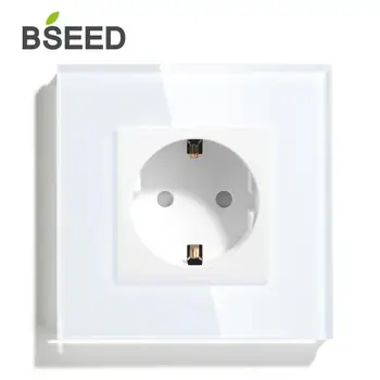 BSEED EU Standard 16A Električno Vtičnico 3 Barve Eno Crystal Plošča Električno Vtičnico 110V - 250V