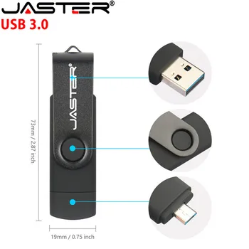 JASTER USB 3.0 pomnilniški ključek 8GB 16GB 32GB Pendrive Meta OTG USB 2.0 Flash Stick Zunanji pomnilnik za Smart phone