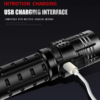 Najmočnejši Xhp90.2 Led Svetilko, Baklo Xhp90 Taktično Mini Vojaške Svetilka USB 18650 Polnilna Ročna Svetilka led Lanterna