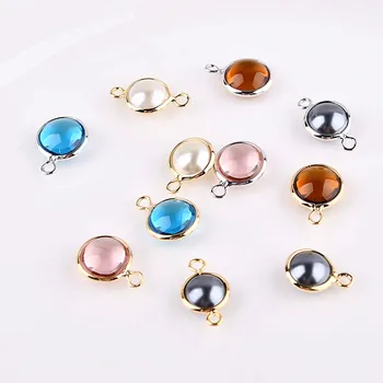 Barvni stekleni biseri obesek enojno in dvojno visečo imitacije pearl povezavo DIY Zapestnica pribor self-made uhan materiala