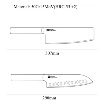 Original Xiaomi Huohou Kuhinjski Nož iz Nerjavečega Jekla Nož Noži Kuhar Set 7 Palčni Materiala 50Cr15MoV HRC 55 za Moj Dom Dropship