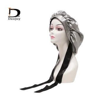 Luksuzni lase razširitve lasulje saten bonnet z daljšo stranico nadzor frontalna, ovijte glavo kravato pasu