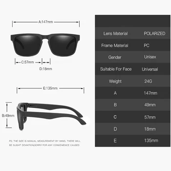 2020 Kvadratnih Polarizirana sončna Očala ženske moški Ogledalo Ultralahkih Očal Okvir Šport sončna Očala UV400 Voznik Odtenki Premaz Oculos