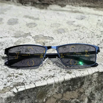 Pol okvir Prehod Sonce Photochromic Obravnavi Očala Moških Multifokalna Očala Postopno Točk za Bralca v Bližini Daleč pogled FML