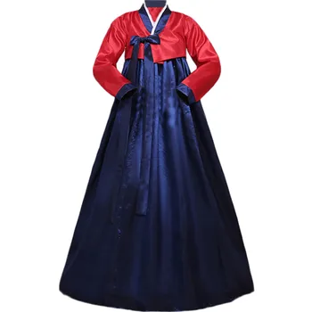 10 Barvo Tradicionalni korejski Palace Ženski Novo Leto Manjšinskih Plesna Predstava Obleka za Ženske Poln Rokav Hanbok Kostum