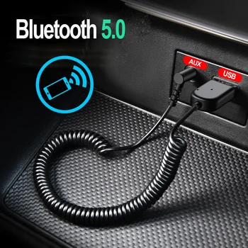 Nov USB Bluetooth Dongle Adapterja 5.0 za Avto, 3.5 mm Vtičnica Aux Bluetooth 5.0 Glasbe, Audio Sprejemnik Oddajnik Za Slušalke, MP3