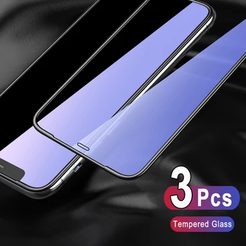 3Pcs Polno Kritje Kaljeno Steklo Za iPhone 12 11Pro 11 X XR XS Max SE 6s 7 8 Plus Zaščitno Steklo Screen Protector Stekla Film