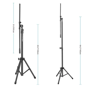 Neewer Heavy Duty Stojalo za Mikrofon - 40.2-64.2 cm, Nastavljiva Višina z 31.9 palcev Podaljša Telescoping Boom Roko