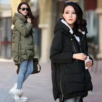 Parkas ženska zimski ženski plašči 2020 nov modni zadrgo trdna dolgo ženske zimska jakna poliester žepi puhovka ženske