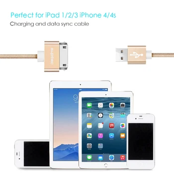 SUPTEC za iPhone 4 USB Kabel, Hitro Polnjenje 30 Pin Kabel za iPhone 4s 3GS, iPad 2 3 iPod Nano dotik Polnjenje tok Podatkov Polnilnik