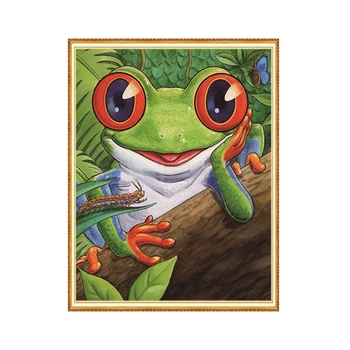 MEIAN Diamond Slikarstvo Vezenje Navzkrižno Stitch Živali lovely Frog Mozaik, Poln Krog/Kvadrat Vaja Okrasnih Doma Dekor