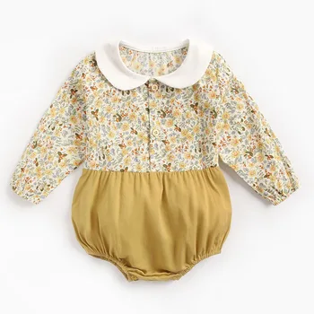 Dojenčki Igralne Obleke Baby Bodysuit Dolg Rokav Cvetlični Vzorec Romper Novo 2019 Jeseni, Pozimi Dekleta Baby Girl Obleke Jumpsuit