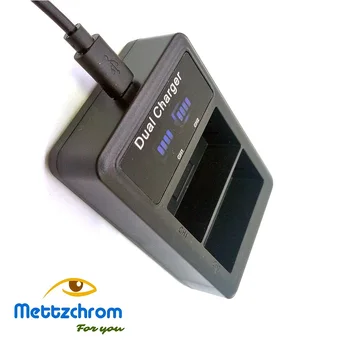 Mettzchrom Dvojni polnilec Za SONY USB Dvojni polnilnik za baterijo NP-FW50 A6000 A6300 A6500