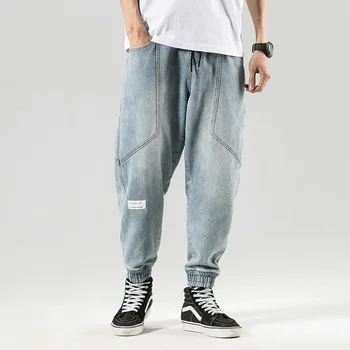 2021 Moda Za Moške Jeans Hlače Moški Ohlapno Fit Tovora Hlače Moški Ulične Hip Hop Harem JeansMan Joggers Hlače