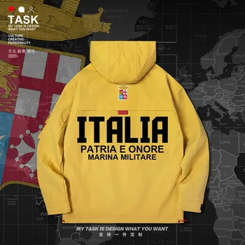 Italija Italia italijanščina ITA moških hooded suknjič Mornarice logotip vojske fan moške natisnjeni priložnostne plašč moda long sleeve zgornji del oblačila jeseni