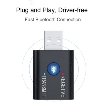 Bluetooth 5.0 Avdio Sprejemnik Oddajnik 2 V 1, RCA 3.5 3.5 mm Jack Stereo AUX Glasbe Brezžični USB Adapter Za TV Car PC Zvočnik