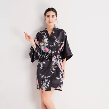 Kitajski Slog Poletje Lady Haljo Obleke Seksi Mini Kratko Obleko Noč Nevesta Bridemaid Kimono Kopalni Plašč Priložnostne Domov Oblačila Jutranje