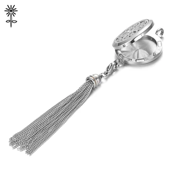 30 mm parfum aromaterapija povezljivost locket difuzor obesek tassel ogrlico nakit iz nerjavečega jekla s 50 cm verige
