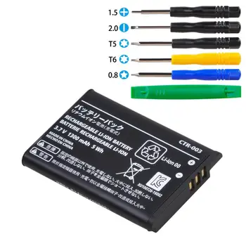 2PCS 1300mAh CTR-003 Li-ionska Baterija za Nintendo 2DS 3DS Krmilnik+Orodja
