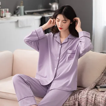 Novo 2021 Pomlad WAVMIT Ženske Pižame Polno Bombaž Dolgo Vrh Ženskega NightSuit Plus Velikost Sleepwear za Ženske Prosti čas Homewear Pajama