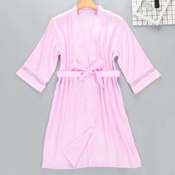 Moda za Ženske je Poletje Mini Kimono Plašč Lady Rajon Kopalne Obleke Nightgown Sleepwear Sleepshirts Nightdress Pijama Mujer Velikosti XXXL