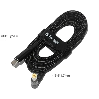 100W USB Tip C Prenosnik Napajalnik Kabel Kabel USB-C 5,5*1,7 mm Vtič Priključek Pretvornik za Acer Aspire D255 533 D257 D260