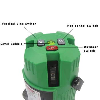 Lairui 5 Line Zeleni Laser Ravni 360-Stopinjski Rotacijski Laser Line Meritev Diagnostičnega Orodja Z Litij Baterije brez DHL