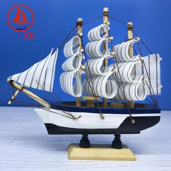 LUCKK 14 CM, Ročno izdelan Lesen Model Ladje, Doma notranjo opremo Navtične Lesni Dekor Morju Jadrnico Obrti Miniature Darilo za Rojstni dan