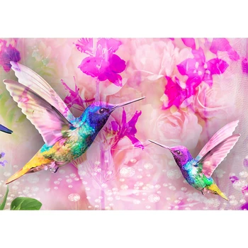 5D diamond slikarstvo navzkrižno šiv diamond vezenje okrasnih ptic hummingbird cvet nosorogovo mozaik, art, počakajte za decoratio