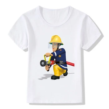 Fireman Sam Oblačila Gasilska Design Otroci T Shirt Fantje/Dekleta Veliko Kawaii Kratek Rokav Vrhovi Otrok je Smešno, T-Shirt