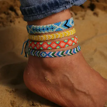 Ustvarjalne nov slog slinavke verige retro Bohemian plaži vetra barva, vrv ročno tkane stopala verige stopala nakit, verižice za ženske/moški