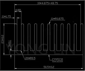 2pieces aluminija heatsink 50*23-100mm/LED heatsink/Robot IC heatsink/LED-hladilno/ Laser plavuti